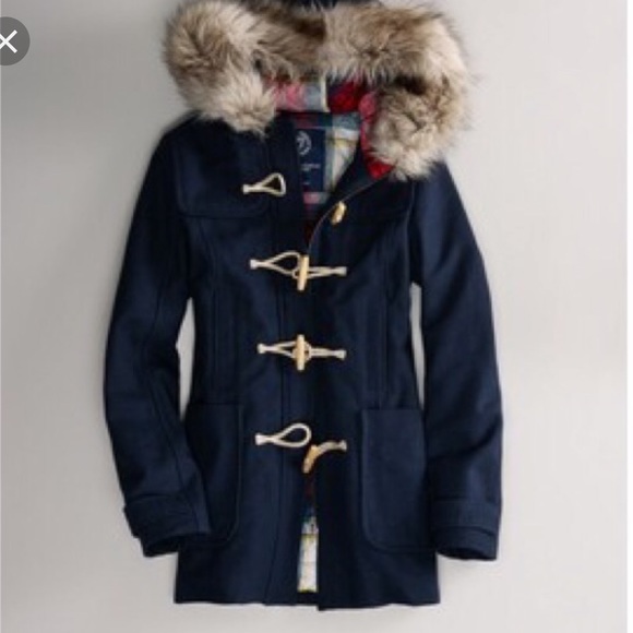 American Eagle Outfitters Jackets & Blazers - •AMERICAN EAGLE• Navy Blue Wool Duffle Coat Hood